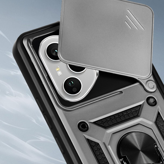 Pouzdro pro Honor 400 Pro 5G, CamShield Slide, stříbrné