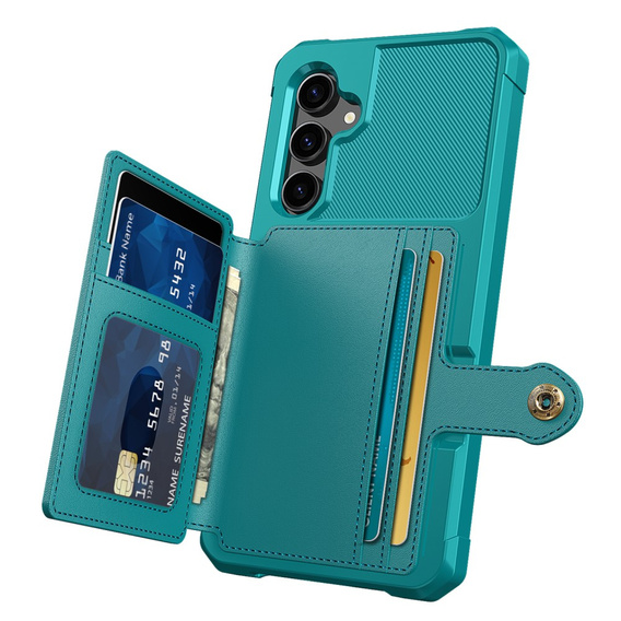 Pouzdro pro Samsung Galaxy S23 FE, Card Holder Kickstand, zelené