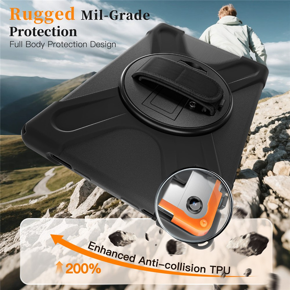 Pevné pouzdro s podstavcem a ramenním popruhem pro Samsung Galaxy Tab A11+