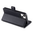 Klopové pouzdro pro iPhone 14, Wallet Zipper Pocket, černé