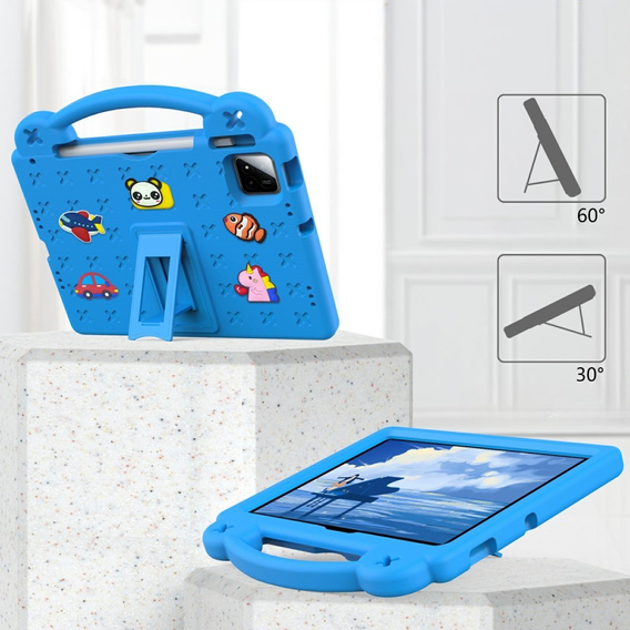 Dětské pouzdro pro Xiaomi Pad 7 / 7 Pro, Cute Patterns, se stojánkem, modré