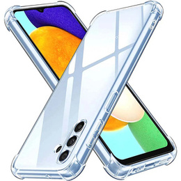 Pouzdro pro Samsung Galaxy A15, Anti-Shock, průhledné + sklo 9H