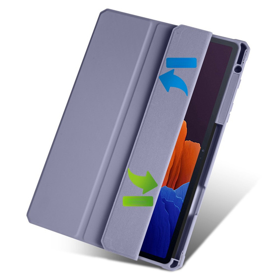 Pouzdro pro Samsung Galaxy Tab S7 Plus / Tab S7 FE, Smartcase Hybrid, se slotem na stylus, fialové