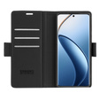 Pouzdro pro Realme 12 Pro 5G / 12 Pro+ 5G, ERBORD Glossy Litchi, flipová peněženka, černé