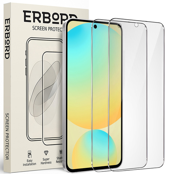 2x tvrzené sklo ERBORD 9H Hard Glass na displeji pro Samsung Galaxy S24 FE 5G