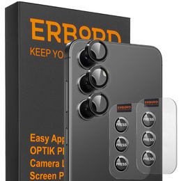 2x ERBORD OPTIK Pro tvrzené sklo pro fotoaparát Samsung Galaxy A55, černé