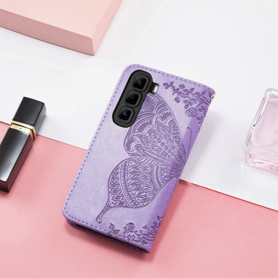 Klopové pouzdro pro Infinix Hot 50 4G, Butterfly, fialové