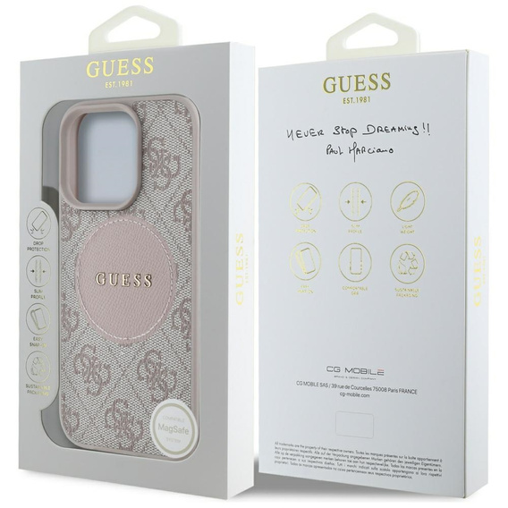 Pouzdro Guess 4G Circle s klasickým logem, pro MagSafe pro iPhone 16 Pro Max