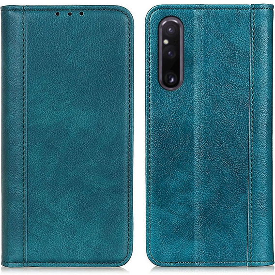 Pouzdro pro Sony Xperia 1 V, Wallet Litchi Leather, zelené