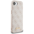 Pouzdro GUESS pro iPhone 16E 4G Metal Gold Logo, růžové