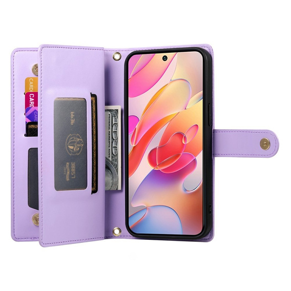 Klopové pouzdro pro Samsung Galaxy A56 5G, Wallet Zipper Pocket, fialové