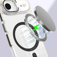 Pouzdro pro iPhone Air, pro MagSafe, se stojánkem, průhledné s černými vložkami