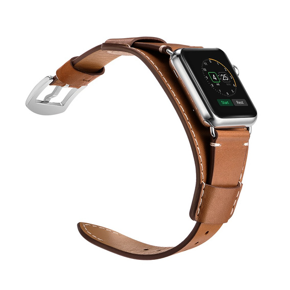 Kožený řemínek pro Apple Watch 1/2/3/4/5/6/7/8/SE/Ultra 42/44/45/49 mm, hnědé