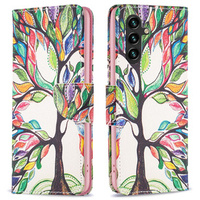 Klopové pouzdro pro Samsung Galaxy A05s, Wallet, Tree of life, bílé