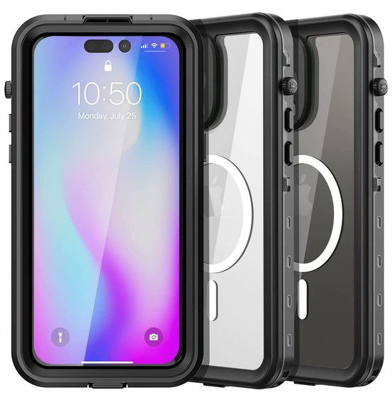 Vodotěsné pouzdro pro iPhone 14 Pro Max, Redpepper, pro MagSafe, černé