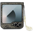 Pouzdro GUESS pro Samsung Galaxy Z Flip7 FE / Z Flip6, 4G Charms Collection Hardcase, hnědé