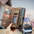 CASEME pouzdro pro Samsung Galaxy A56 5G, Retro Leather Wallet, s páskem, hnědé