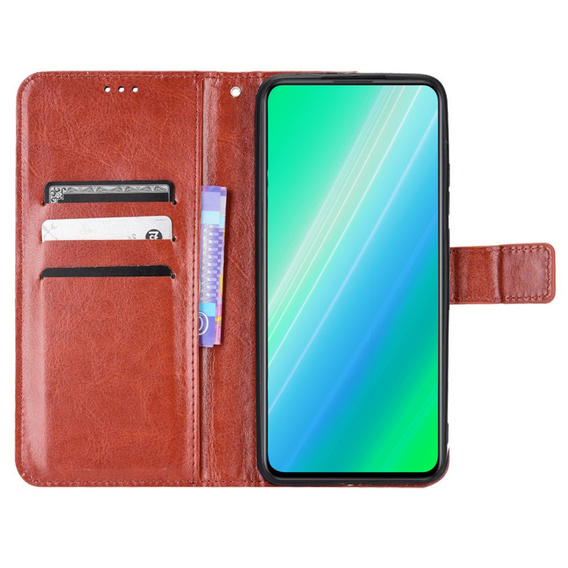 Klopové pouzdro pro Realme 11 5G, Crazy Horse Wallet, hnědé
