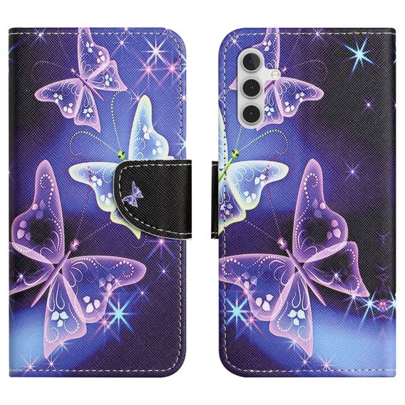 Klopové pouzdro pro Samsung Galaxy M15 5G, Wallet, Sparkling Butterflies