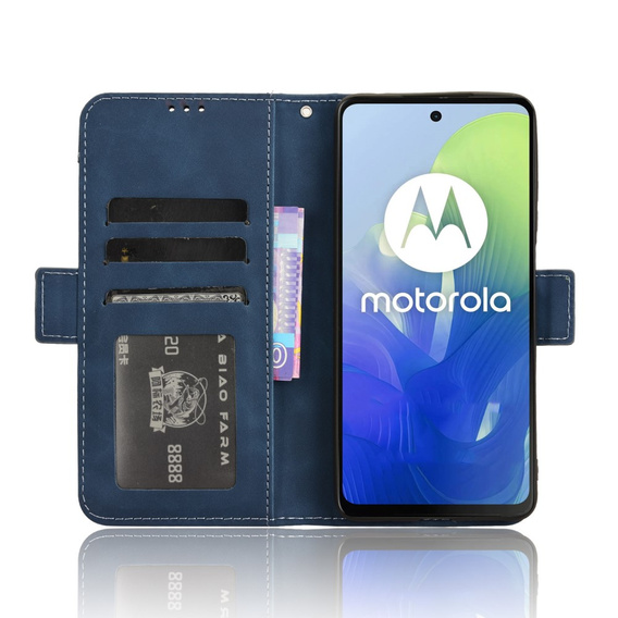 Klopové pouzdro pro Motorola Moto E14, Card Slot, námořnicky modré