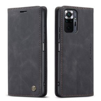 Pouzdro CASEME pro Xiaomi Redmi Note 10 Pro, Leather Wallet Case, černé