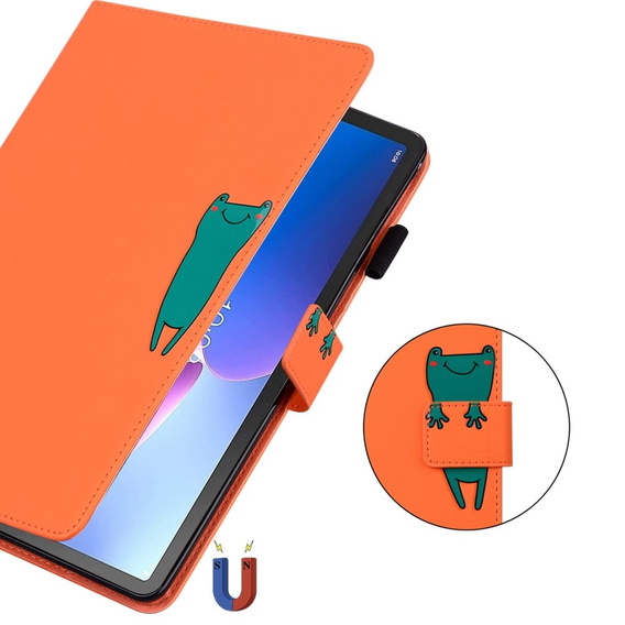 Pouzdro pro Lenovo Tab M10 Plus 10.6 Gen 3, s klopou, animal, oranžové