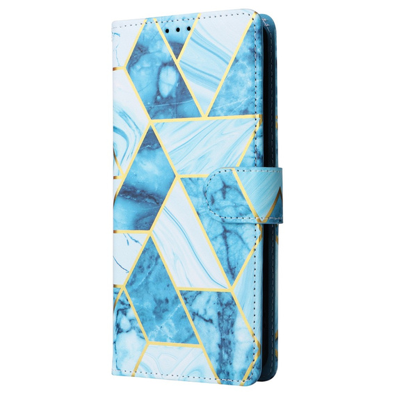 Klopové pouzdro pro Xiaomi Redmi Note 13 Pro 4G / Xiaomi Redmi Note 14S / Xiaomi Poco M6 Pro 4G, Wallet, Marble modré