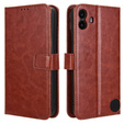 Klopové pouzdro pro Nothing CMF Phone 1, Crazy Horse Wallet, hnědé