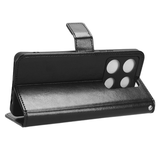 Klopové pouzdro pro Infinix Note 30 Pro 4G, Crazy Horse Wallet, černé