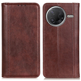 Flipové pouzdro pro Xiaomi Poco F7 Pro / F7 Ultra, Split Leather, hnědé