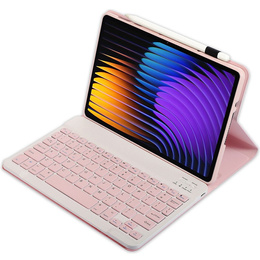 Pouzdro s bluetooth klávesnicí pro Xiaomi Pad 7 / 7 Pro, růžové