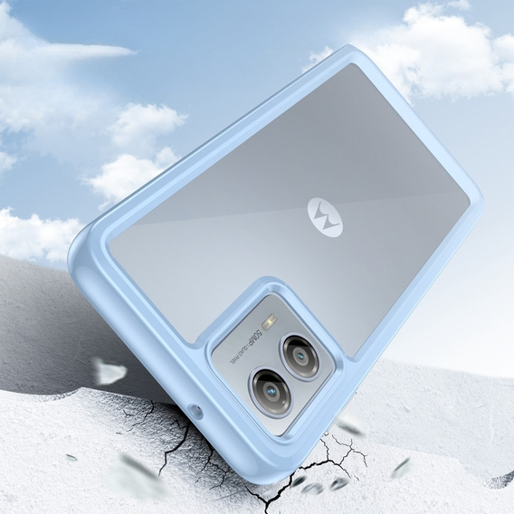 Pouzdro pro Motorola Moto G53 5G, Fusion Hybrid, transparentní / modré