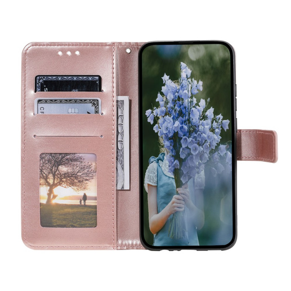 Klopové pouzdro pro Samsung Galaxy A34 5G, Mandala, růžové rose gold