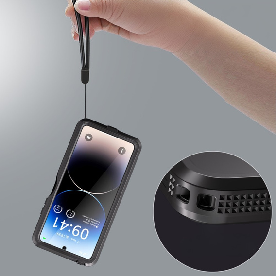 Vodotěsné pouzdro IP68 pro Xiaomi Redmi Note 13 Pro 5G, Redpepper, černé