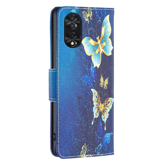 Klopové pouzdro pro TCL 40 NxtPaper, Wallet, Butterflies modré