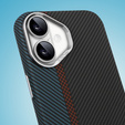 Pouzdro pro iPhone 16 Plus, Carbon Fiber MagSafe, černá / modrá
