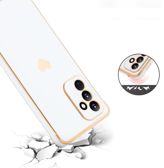 Pouzdro pro Samsung Galaxy A15 4G / 5G, Electro heart, bílé + Full Glue Ceramic Glass