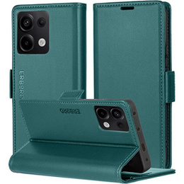 Pouzdro pro Xiaomi Redmi Note 13 Pro 4G / Xiaomi Redmi Note 14S / Xiaomi Poco M6 Pro 4G, ERBORD Glossy Litchi, flipová peněženka, zelené