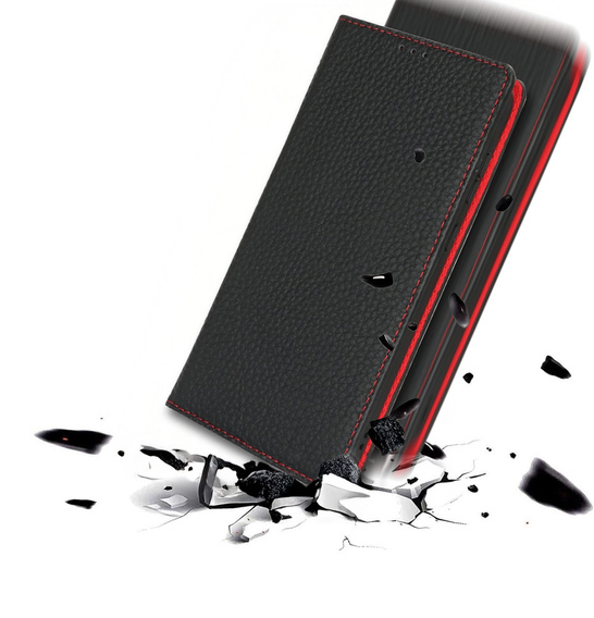 Klopové pouzdro pro Samsung Galaxy S25 Edge, Litchi Skin Grain, černé