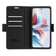 Pouzdro pro Oppo Reno 11F, ERBORD Glossy Litchi, flipová peněženka, černé