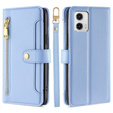 Klopové pouzdro pro Motorola Moto G73 5G, Wallet Zipper Pocket, modré