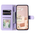Pouzdro s klopou pro Samsung Galaxy S25, Rhombus Crossbody Leather, fialové