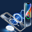 Pouzdro pro iPhone 14, ERBORD Hybrid MagSafe Case, stříbrné