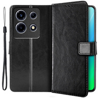 Klopové pouzdro pro Infinix Note 30 VIP, Crazy Horse Wallet, černé