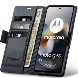 ERBORD Lesklá peněženka Litchi s klopou pro Motorola Moto G56 5G