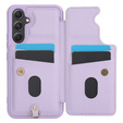 Pouzdro pro Samsung Galaxy A55 5G, Leather Flower Card Slot, fialové