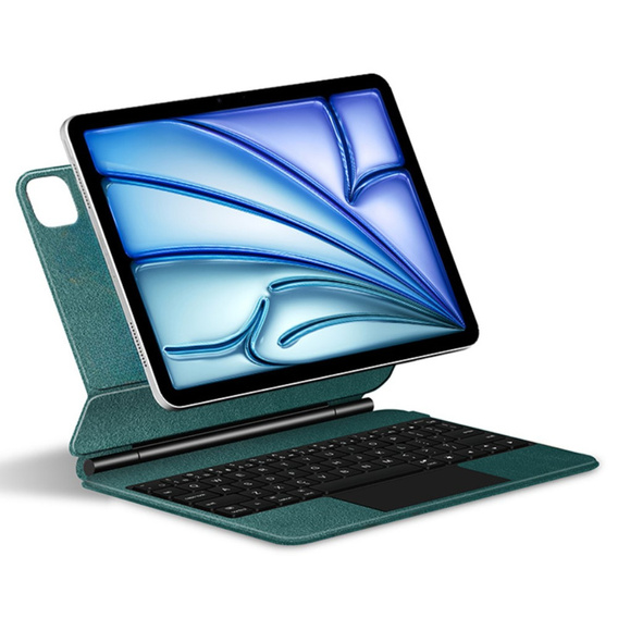 Pouzdro s klávesnicí pro iPad Air 13" 2024, Magnetic Keyboard Touchpad, zelené