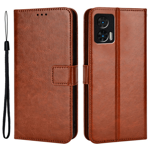 Klopové pouzdro pro Motorola Edge 30 Neo 5G, Crazy Horse Wallet, hnědé