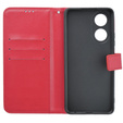 Klopové pouzdro pro Oppo A58 4G, Crazy Horse Wallet, červené