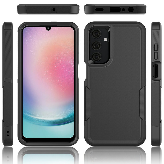 Pancéřové pouzdro pro Samsung Galaxy A25, dvouvrstvé, černé + 9H sklo
